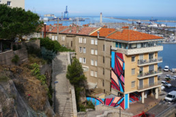 Fresque de Romain Froquet réalisée à Sète, dans le cadre du festival d’art urbain K-live.