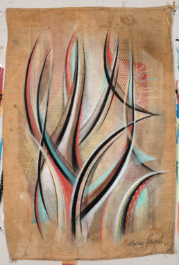 Peintute abstraite sur planche en bois - Romain Froquet